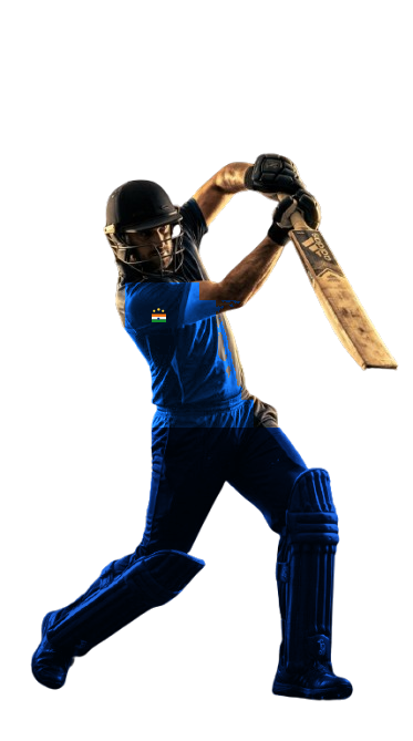 Cricket batsman in powerful action swing - Drakon Challenge